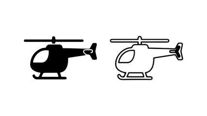 Helicopter icon set with transparent background