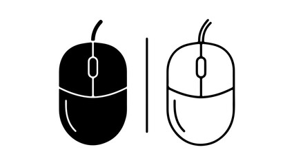 Computer mouse icon with transparent background