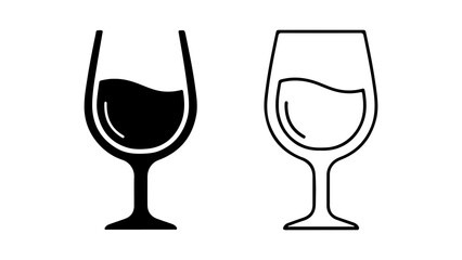 Wine glasses with liquid with transparent background