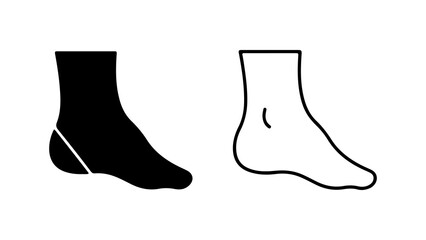 Foot and shoe outline with transparent background