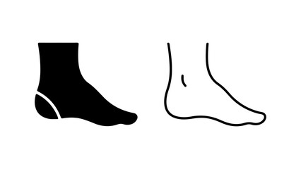 Foot and sock outline with transparent background