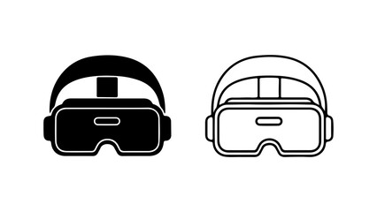 Virtual reality headset icon with transparent background