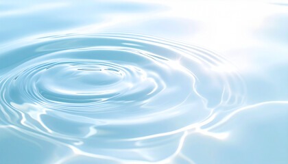 Pure Blue Water Ripples and Light Waves