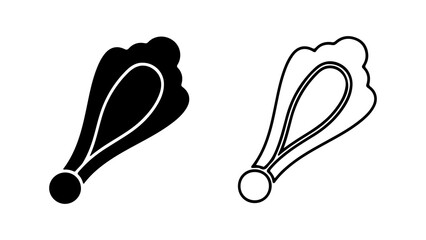 Fried chicken drumstick outline with transparent background