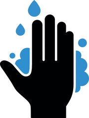 Hygiene hand washing soap bubbles water splash icon cleanliness medical vector