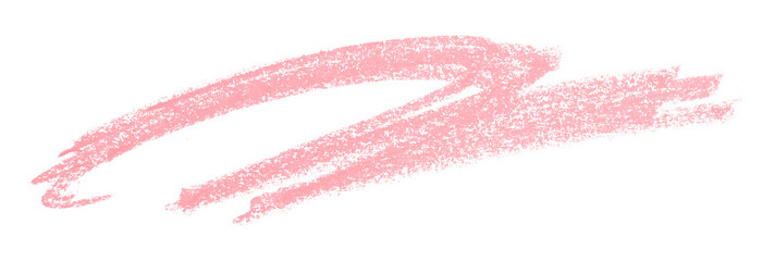 Pink colored pencil drawing isolated on transparent background
