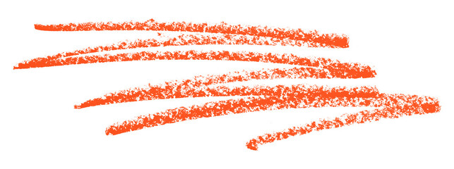 Red colored pencil drawing isolated on transparent background