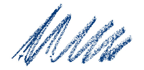 Blue colored pencil drawing isolated on transparent background