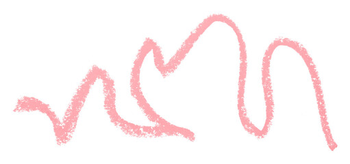 Pink colored pencil drawing isolated on transparent background