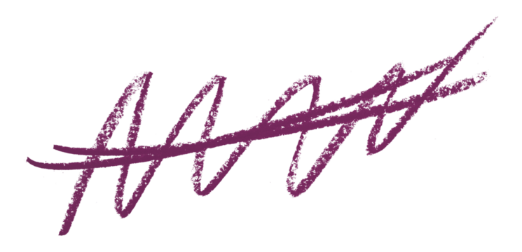 Purple colored pencil drawing isolated on transparent background