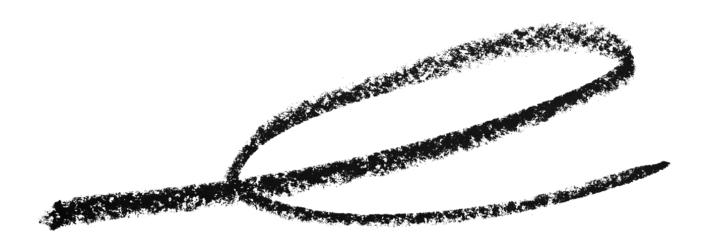 Black colored pencil drawing isolated on transparent background