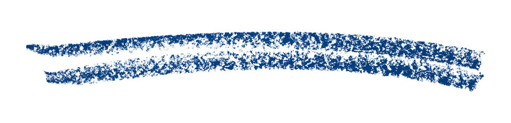 Blue colored pencil drawing isolated on transparent background