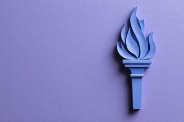 Blue Torch on Purple Background: Symbol of Freedom, Inspiration, and Achievement