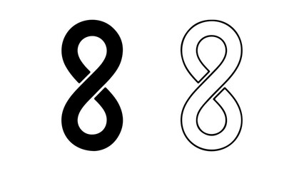 Infinity symbol outline with transparent background
