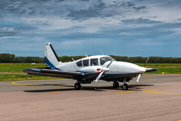 Private turboprop aircraft at the airfield