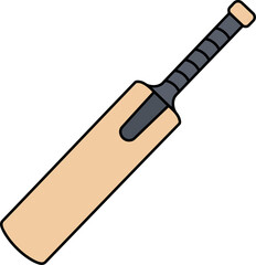 Cricket bat sports equipment illustration isolated simple icon vector