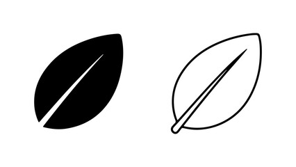 Leaf icon set with transparent background