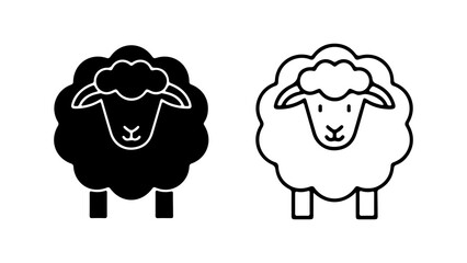Sheep icon set with transparent background