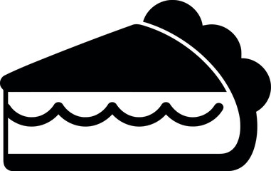 Simple slice of cake icon delicious dessert food graphic vector