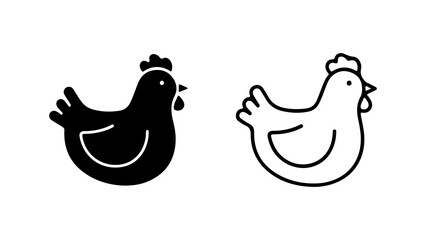 Chicken icon set with transparent background