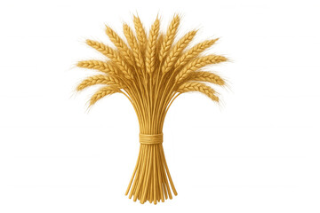 Fototapeta premium Golden wheat sheaf bundle for harvest and agriculture concepts, depicting grain food production