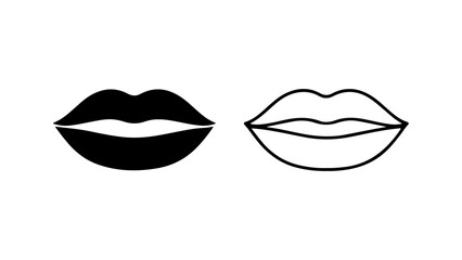 Open lips icon with transparent background
