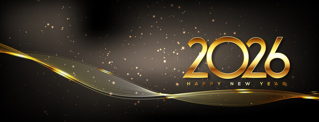 Happy New Year 2026 Greeting Card