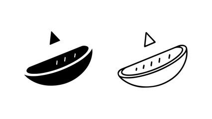 Melon slice icons with transparent background