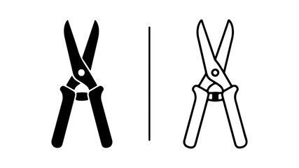 Gardening shears outline with transparent background