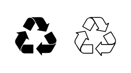 Recycling symbol set with transparent background