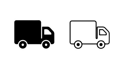Delivery truck icon set with transparent background