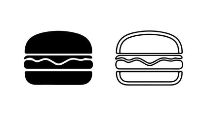 Burger icon set with transparent background