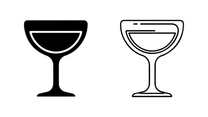 Wine glasses outline with transparent background