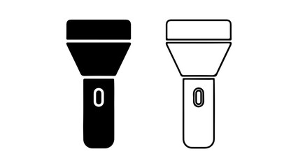 Flashlight icon set with transparent background