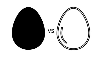 Egg and shell outline with transparent background