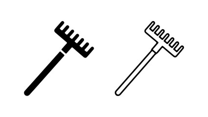 Garden rake tools with transparent background