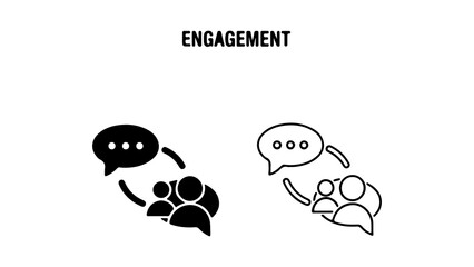 Engagement icon with people and speech bubble