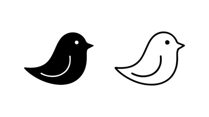 Simple bird icons with transparent background