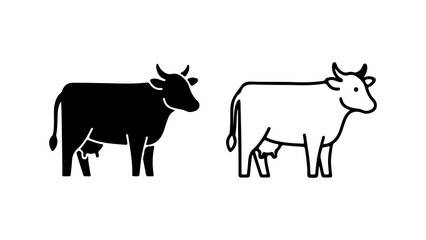 Fototapeta premium Cow icons with transparent background