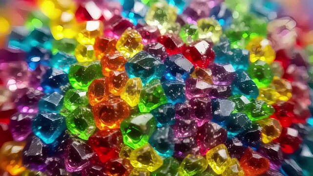 A vibrant and sparkling collection of colorful gemstones.
