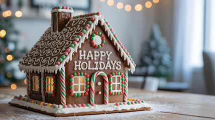 Festive Gingerbread House Decoration