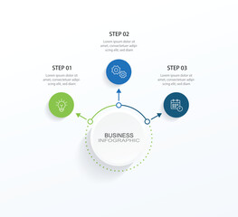 Vector Infographic label design template with icons and 3 options or steps. Can be used for process diagram, presentation.