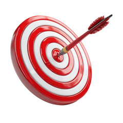 Arrow strikes the target in open space