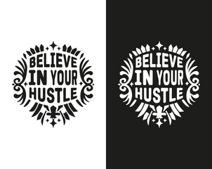 Typographic t-shirt design with some variants of motivational quotes