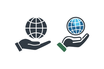 Hands cradling the earth a global responsibility in dark silhouette