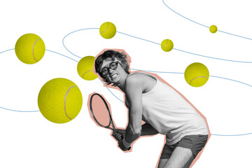 Collage of world international olympic games paris france summer sport competition sportsman young guy geek slim player tennis racket ball