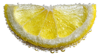 A Refreshing Fresh Lemon Slice Garnished with Bubbles and Sea Salt for Perfect Flavor