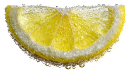 A Refreshing Fresh Lemon Slice Garnished with Bubbles and Sea Salt for Perfect Flavor