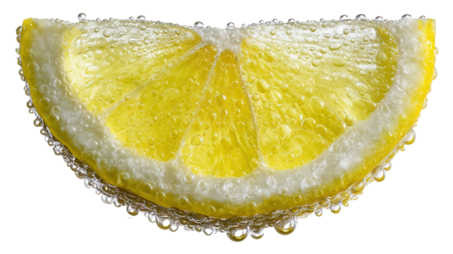 A Refreshing Fresh Lemon Slice Garnished with Bubbles and Sea Salt for Perfect Flavor