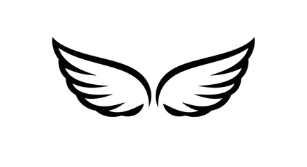 Obraz premium Vector graphic of angel wings illustration simple drawing design element for tattoo or logo concept idea hundred